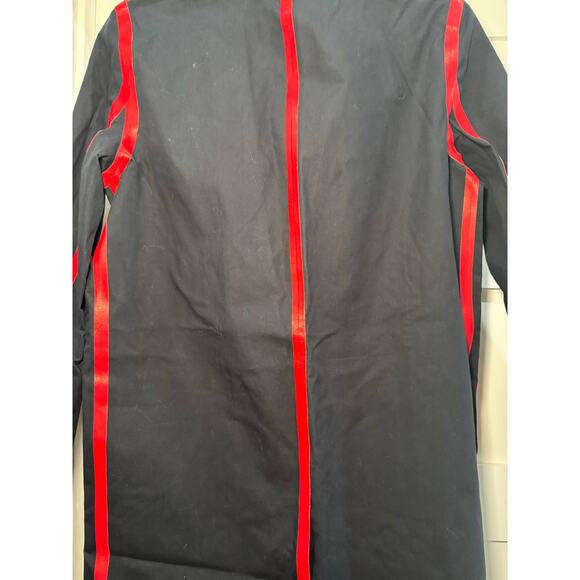 Ralph Lauren New Women's Black Label-Black Trench Coat Red Trim Size 4 - Italy - Picture 9 of 16
